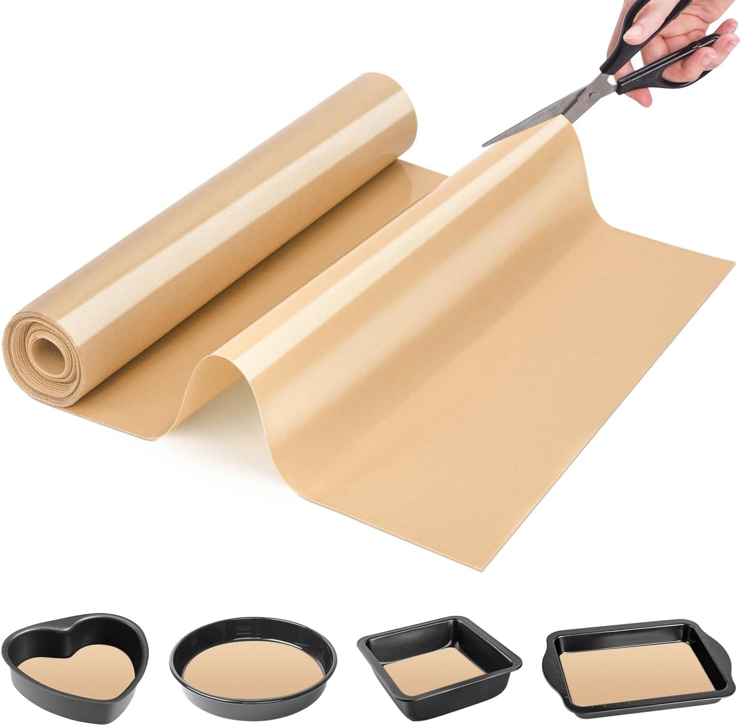 Silicone Baking Mat Roll-Non-slip Silicone Kitchen Counter Mat, Countertop Protector, Silicone Pastry Mat, Non-Stick Reusable Air Fryer Linner, Pan Liner, Oven Liner, Freeze Dryer Mat