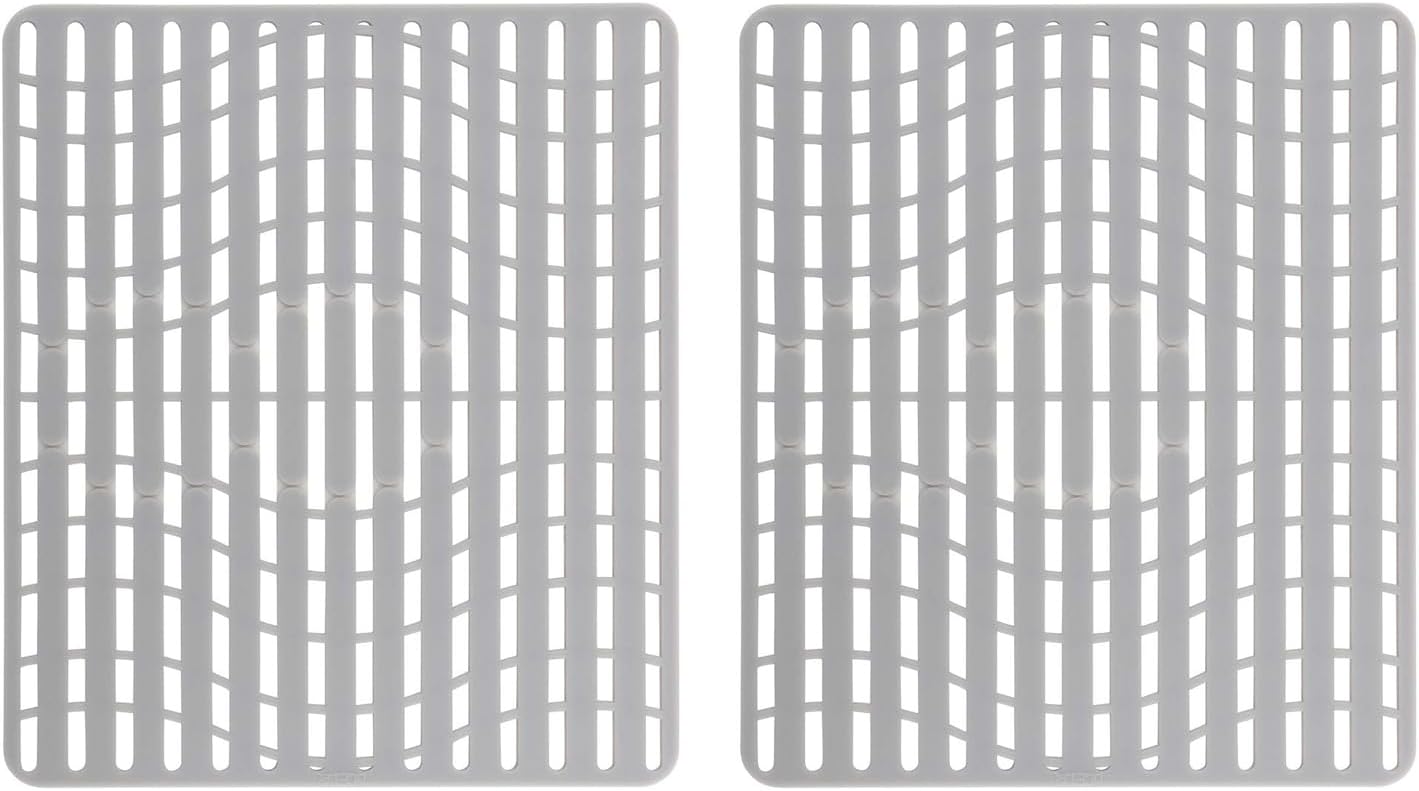 NICE DAY Sink Mat, Sink Protectors for Kitchen Sink By Better Housewares Wok Stand Strong Adsorption And Skid Resistance PVC Free Silicone Sink mat (2 Packs Sink Mats 16"x12.9" Large)