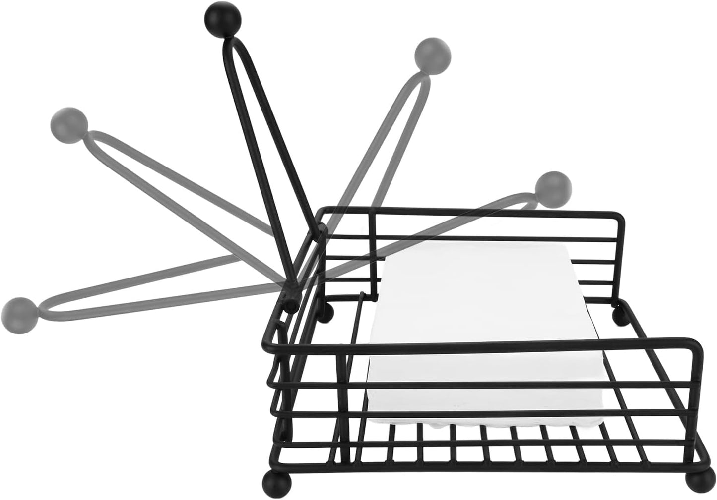 3PCS Napkin Holders for Paper Napkins, Black Flat Napkins Holders, Metal Napkin Dispenser for Kitchen Tables, Farmhouse, Dinner, Outdoor