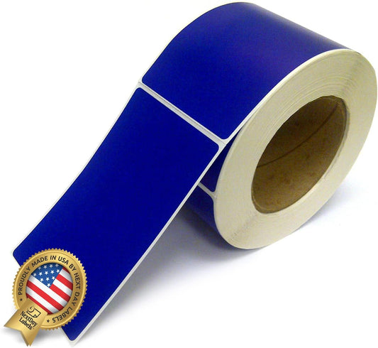 NextDayLabels 500 Rectangle Stickers (3" x 5") - Color Coding Labels Roll - Moving Labels for Boxes, Colored Inventory Stickers for Packing, Organizing, and Storage (Blue)