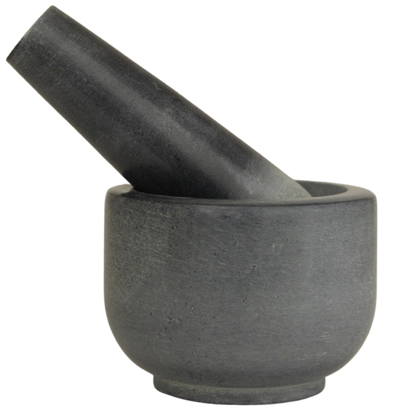 Marble Stone Mortar and Pestle, for Grind Spices, Powder Pesto, Mash Herbs, Crush Pills, Regular Size (3.75"X2.75" Mortar, 5" X1.5" Pestle, Grey)