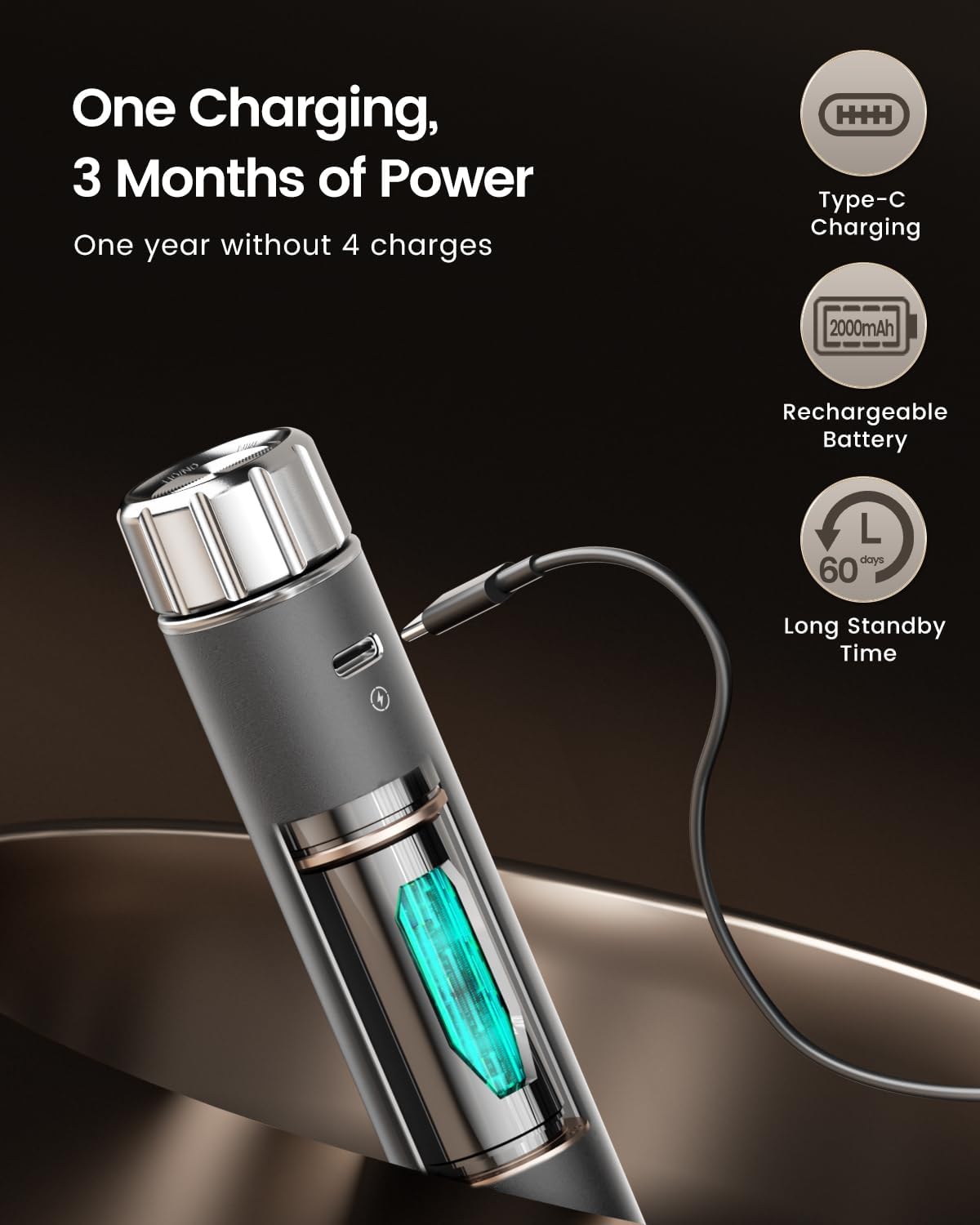 Maestri House Rechargeable Milk Frother with Stepless Speed Control, LunaFro Max Handheld Electric Foam Maker Waterproof Drink Mixer Foamer with Stand & Detachable Whisks for Lattes, Cappuccino