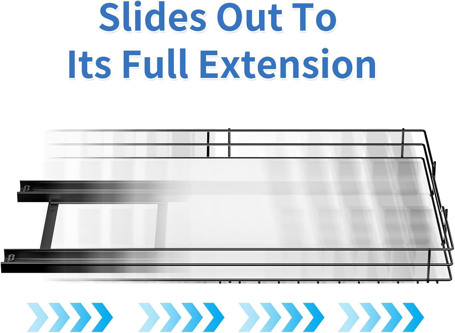 Pull Out Spice Rack, Slide Out Spice Rack for Cabinet, Spice Organizer for Kitchen and Pantry, Fits Spices, Sauces, Canned Food (10.5''Wx10.5''Dx2.5''H)