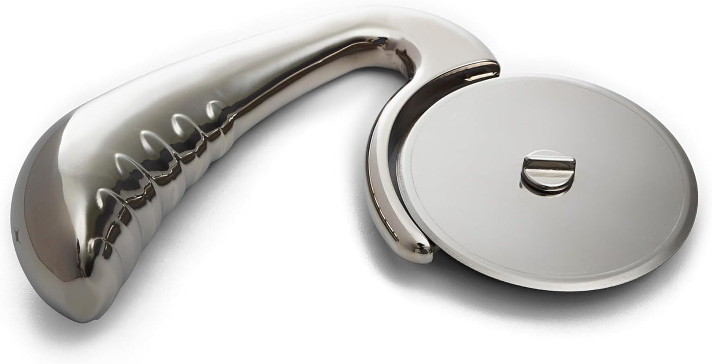 Pizza Cutter Wheel by Midnight Slice - Stainless Steel Food Slicer for Pizzas and more with Ergonomic Handle and Sharp Cutting Surface for Clean Cuts