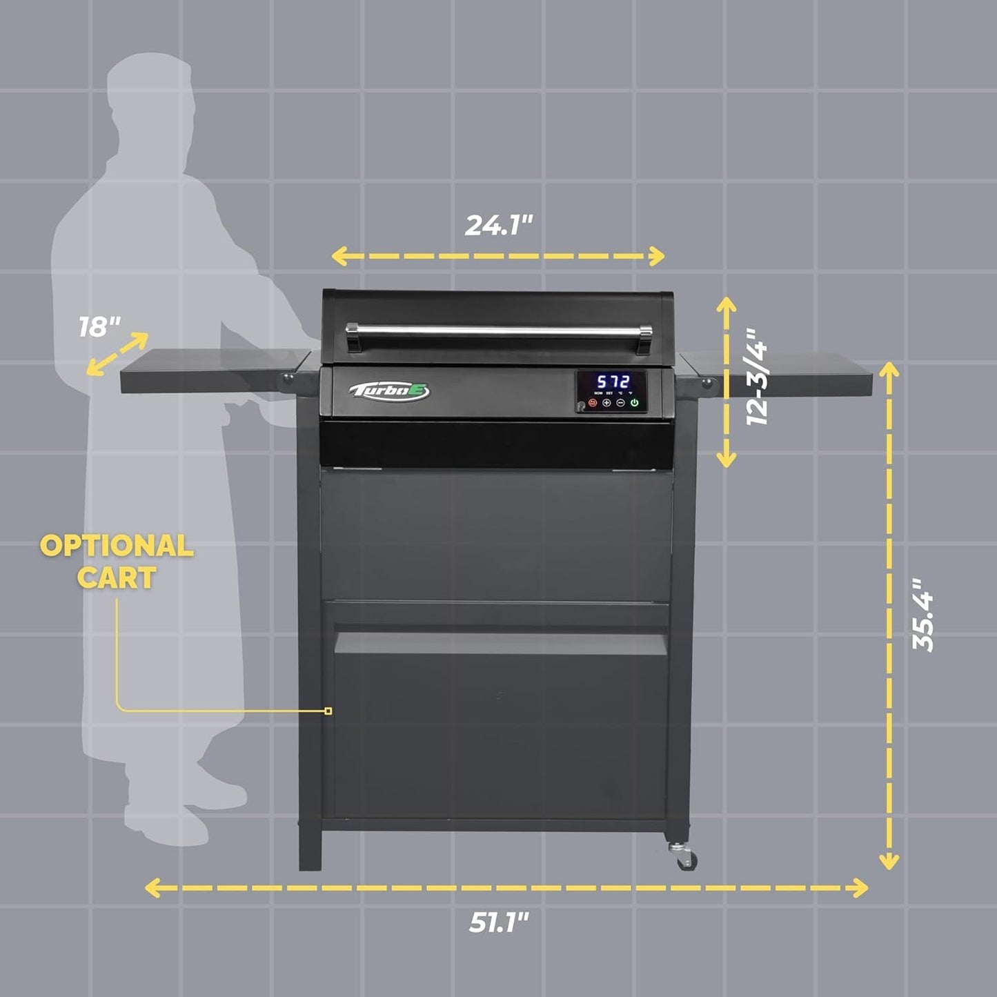Turbo E Sport Electric Grill by PLUGNGRILL | Compact Design, Faster Preheat, Digital Temp Control | High-Power Infrared Outdoor BBQ & Searing
