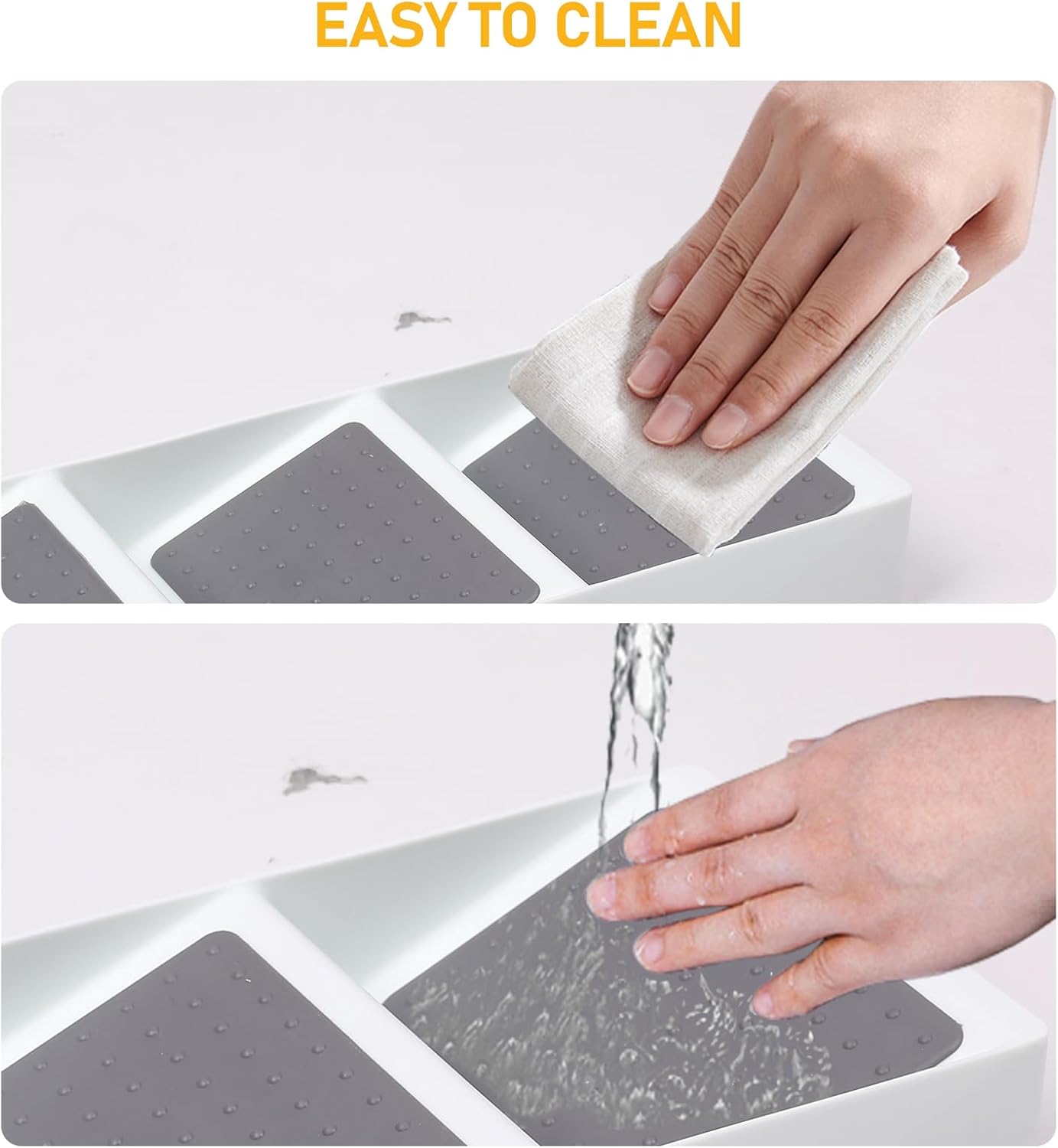 Spice Drawer Organizer, 3 Tier Non-Slip Silicone Seasoning Jars Drawer Insert, Spice Rack Organization for Drawer, Kitchen Spice Rack Tray for Cabinet Countertop Makeup Storage-1 Pack