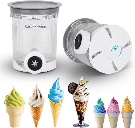 2 Pack creami swirl pints and Lids - for Ninja NC700 NC701 Series, Compatible with Ninja Swirl Ice Cream & Soft Serve Makers, ninja creami container Dishwasher Safe & BPA-Free