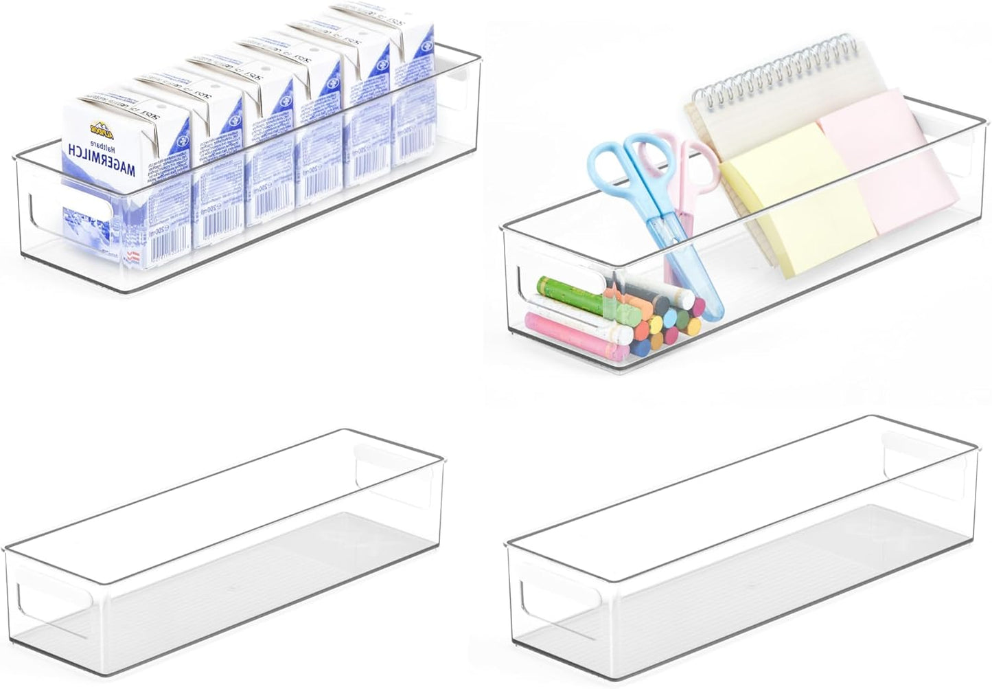 vacane Clear Refrigerator Organizer Bins Plastic Food Storage Fridge Organizer Pantry Organization Container for Pantry,Bathroom,Kitchen