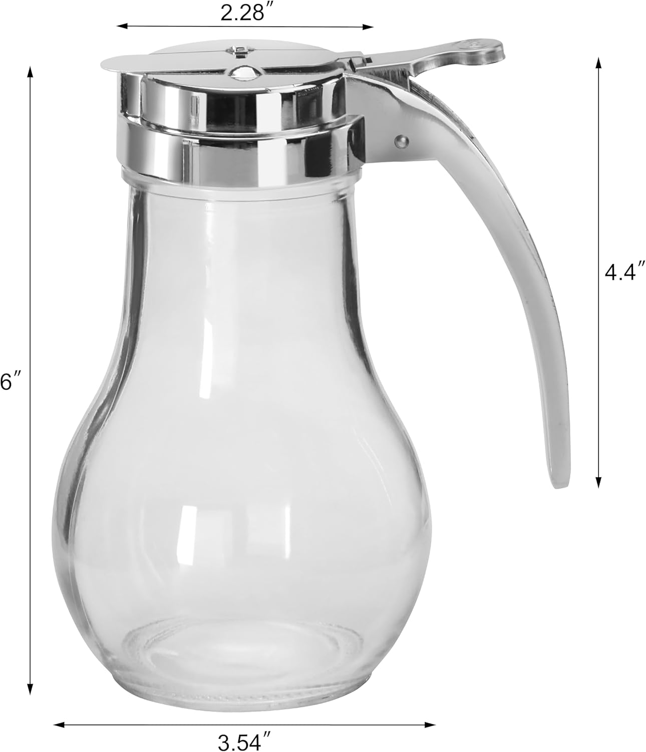 New Star Foodservice 22490 Syrup Dispenser with Chrome Plated Zinc Alloy Top, 14-Ounce, Set of 12