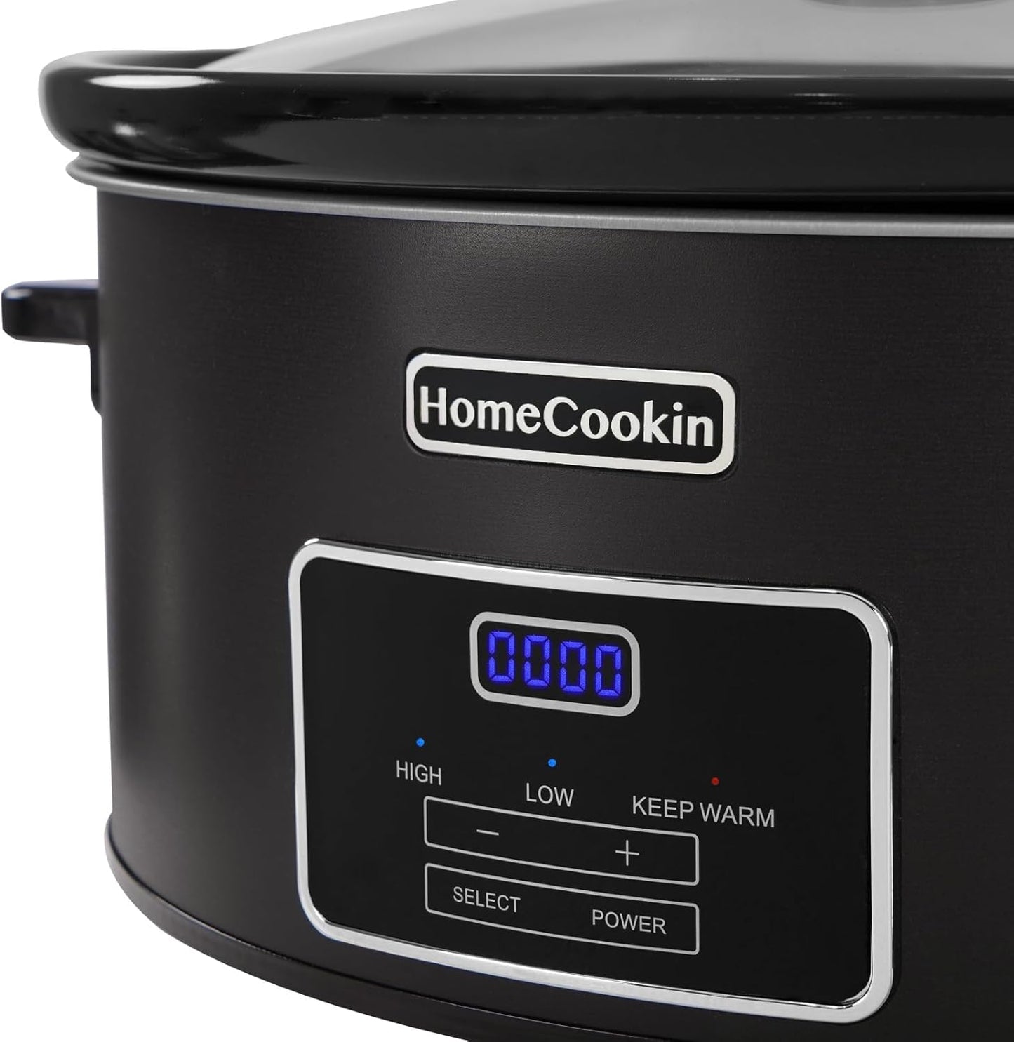 HOMECOOKIN 7 Quart Programmable Slow Cooker, Kitchen Appliances, Perfect Kitchen Small Appliance for Family Dinners, Black Stainless Steel