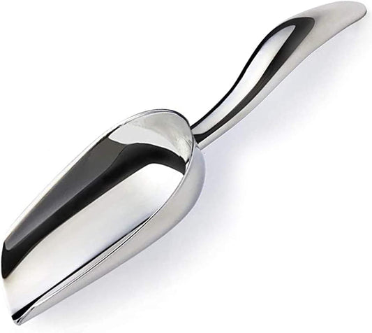 JBscoop Metal Ice Scoop Stainless Steel, Popcorn Scoop, 9.4 Inch Dog Food Scoop Popcorn for Party Wedding, Heavy Duty Dishwasher Safe