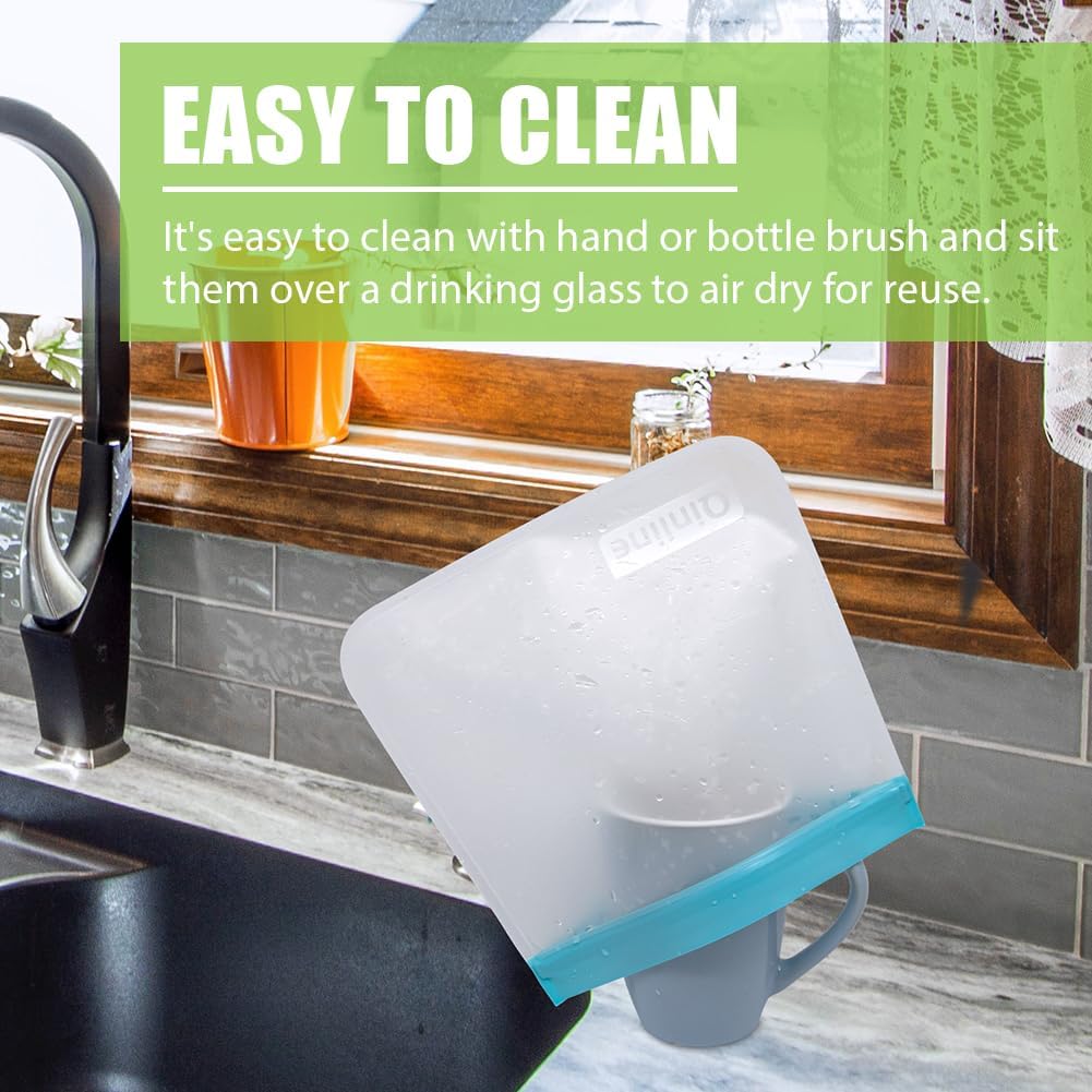 Reusable Food Storage Bags - 24 Pack Dishwasher Safe Freezer Bags, BPA Free Reusable Bags PEVA material, Leakproof Reusable Lunch Bag for Salad Fruit Travel - 8 Gallon 8 Sandwich 8 Snack Bags