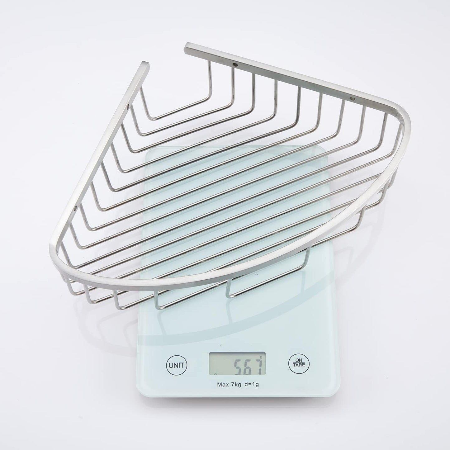 Bathroom Shower Caddy Corner Shelf, Corner-Hollow Design, Ultra Sturdy Rust-Proof Stainless Steel Shelf Organizer Shampoo Holder, Wall Mounted Storage Rack for Bathroom, Brushed Nickel