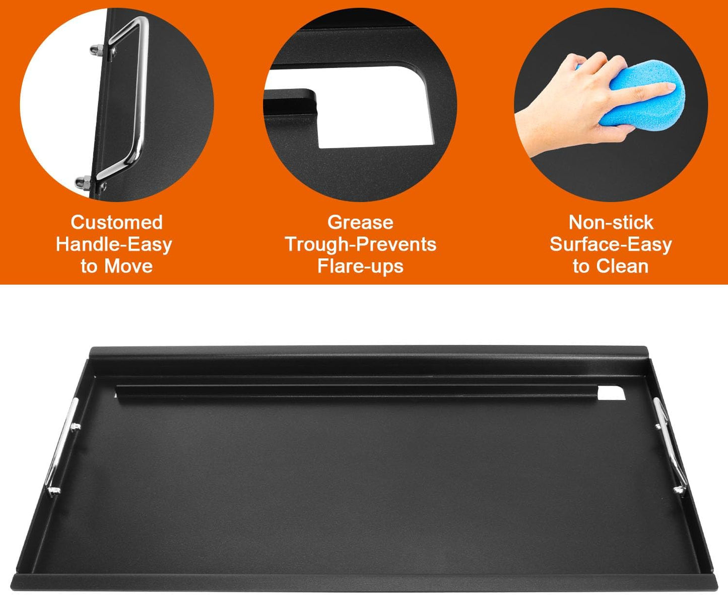 Full-Size Griddle Inserts for Charbroil Performance 6 Burner Grill, Flat Top Griddle for Charbroil Grill 463245917 463238218 463276517 466245917, 463347017, Replace for G470-0002-W1 G470-0003-W1