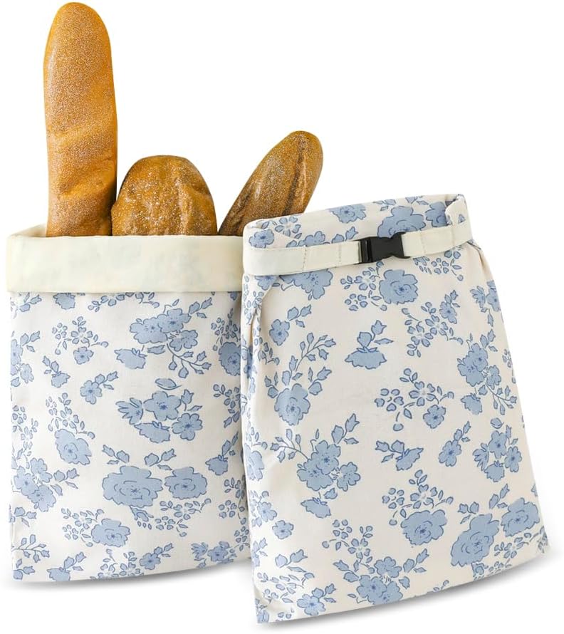 Bread Bags for Homemade bread,2 Pack Sourdough Bread Bags,Beeswax Bread Bags for Bourdough,Reusable Bread Storage