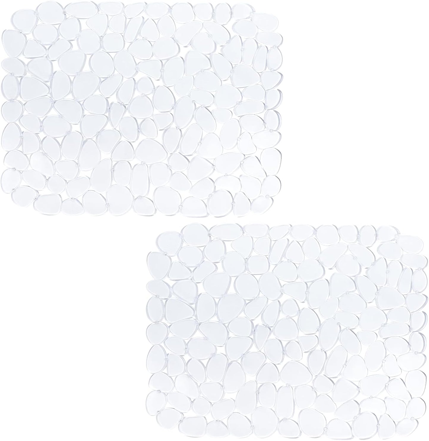 OTHWAY 2Pcs Kitchen Sink Mats, 15.7" x11.8" Scratch Free Sink Protector for Stainless Steel/Porcelain Sinks, Pebble Design Quick Drain Dish Drying Mat Clear