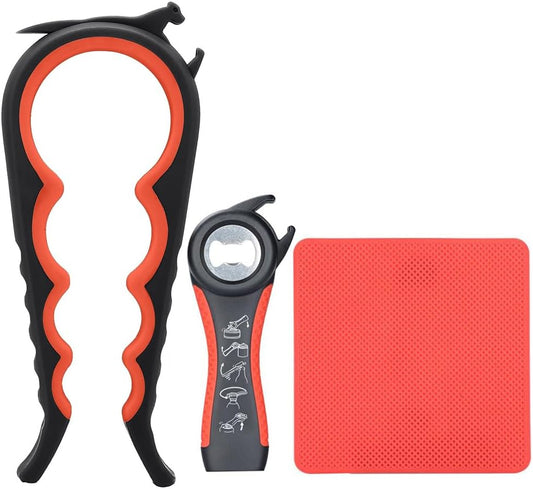 Latest Jar Opener and 5 in 1 Bottle Opener with Rubber Jar gripper Pad Ideal for Seniors with arthritis Weak Hands and Low Strength