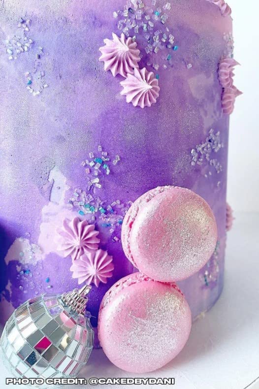 Fancy Sprinkles Unicorn Breath Fancy Sugar Pearlescent White Sugar Crystals Flecked with Blue, Purple, Pink, and Teal Sugars, and Silver Mini Edible Glitter Stars (4 OZ)