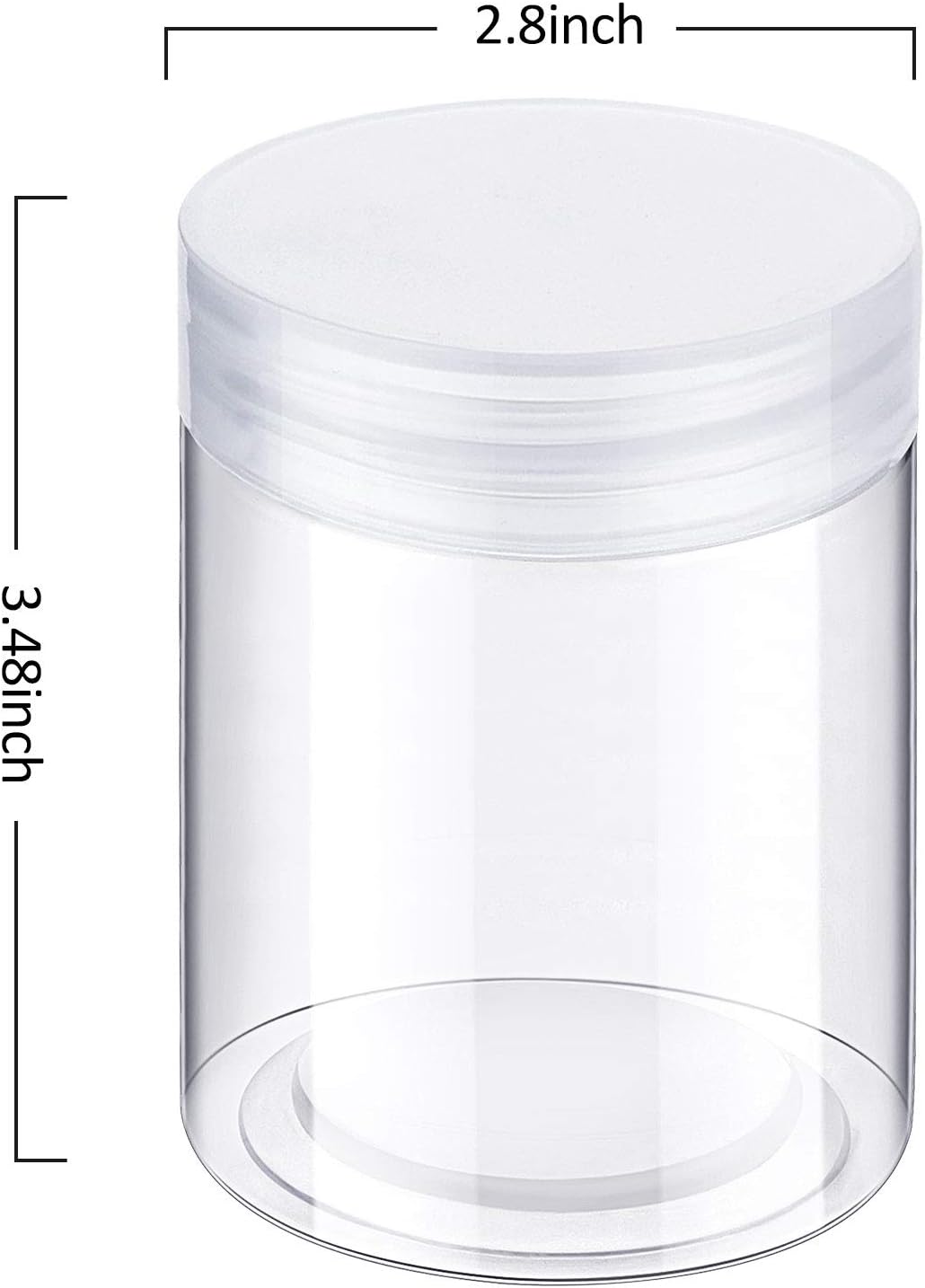 SATINIOR 6 Pack 10 oz Plastic Jars Containers with Lids Wide-mouth Refillable Leakproof Reusable Round Empty Jars for Travel Cosmetic Dry Food Spice Candy Cookie Home Kitchen Organizing (Clear)