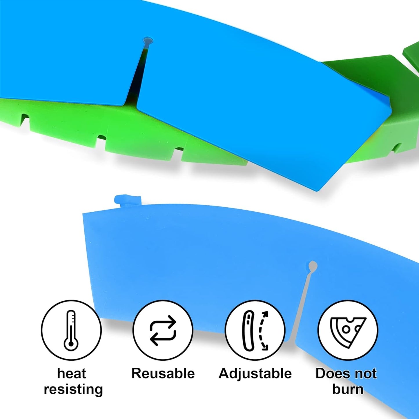 2 Pack Adjustable Silicone Pie Crust Shield, BPA-Free Protector Cover Kitchen Tool for Baking Pizza, Fit 8-10.7 Inch Pies - Dishwasher Safe (Blue)