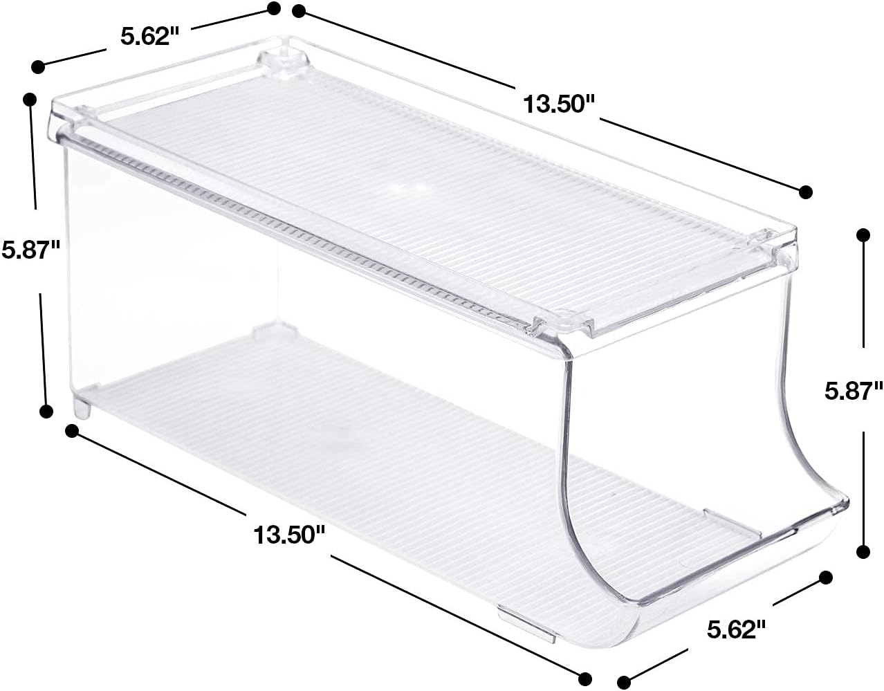Sorbus Soda Can Organizer for Refrigerator - Stackable Holder Dispenser With Lid for Fridge, Pantry, Freezer - Holds 9 Cans Each, BPA-Free, Clear Design, Drink Organizer (2-Pack)
