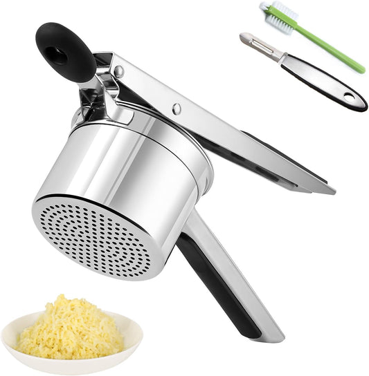 Potato Ricer Stainless Steel, Large Potato Masher 15oz, Heavy Duty Ricer Kitchen Tool for Perfect Mashed Potatoes, Potato Press and Mash Kitchen Gadget, Spaetzle Maker for Noodle