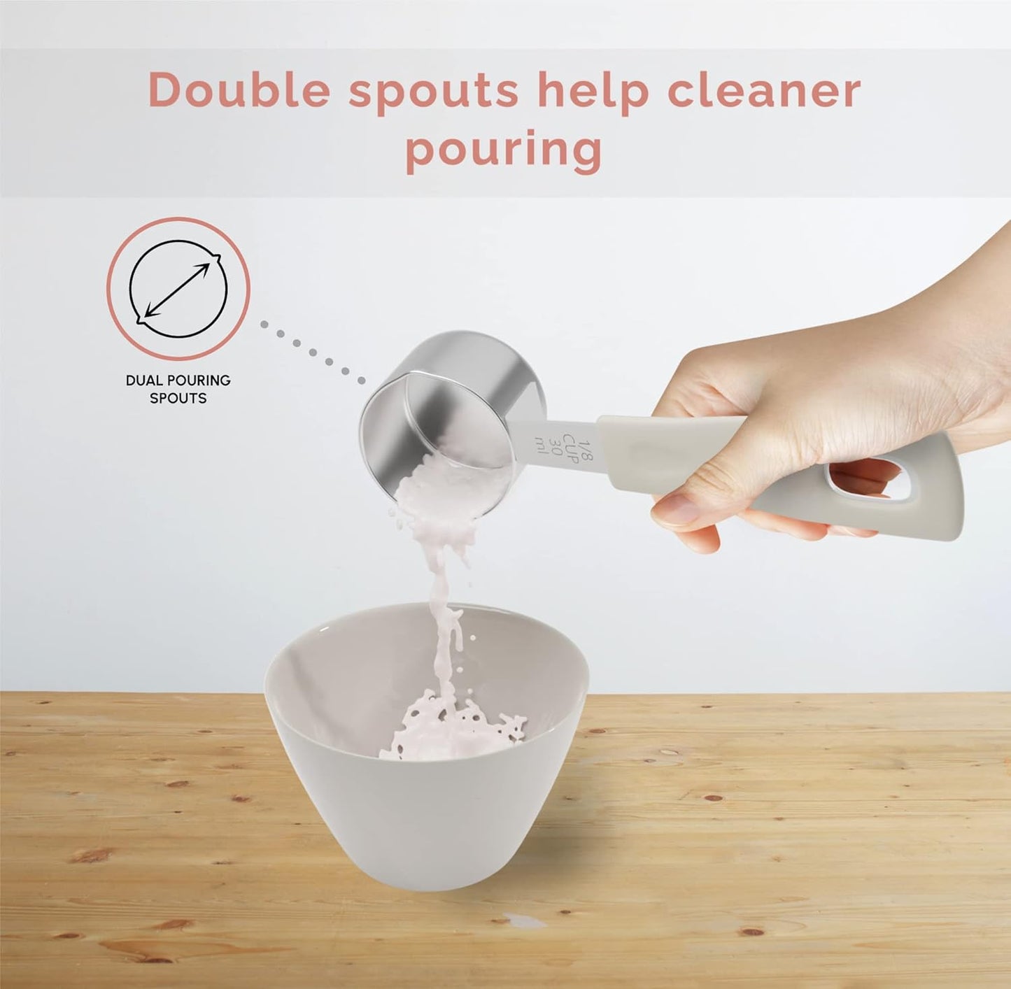 Measuring Cups and Measuring Spoons Set of 14 - Stainless Steel Measuring Cups and Spoons Set, Includes 1/8 Teaspoon Measuring Spoon, 1/8 Cup Measuring Cup, Leveler Dry (14, Country Chic)