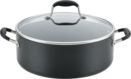 Anolon Advanced Home Hard-Anodized Nonstick Wide Stock Pot/Stockpot (7.5-Quart, Onyx)