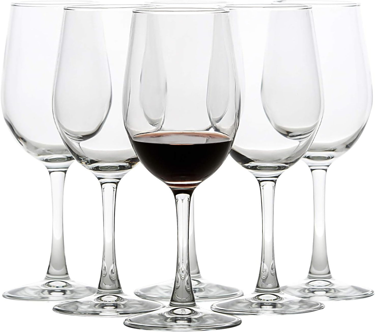 UMI UMIZILI 12 Ounce - Set of 6, All-Purpose Classic Durable Red/White Wine Glasses