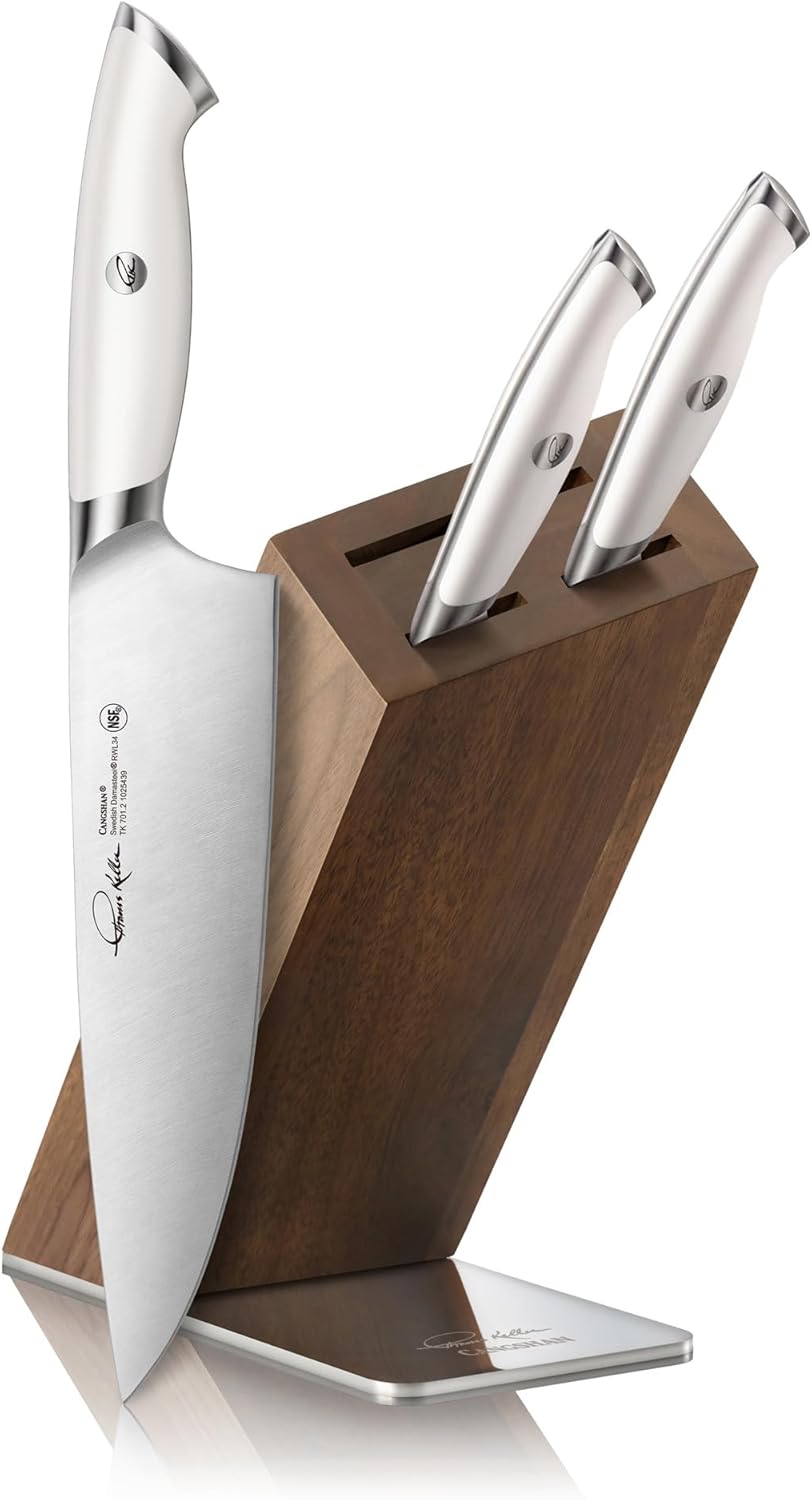 Cangshan Thomas Keller Signature Collection 4-Piece Knife Block Set, White