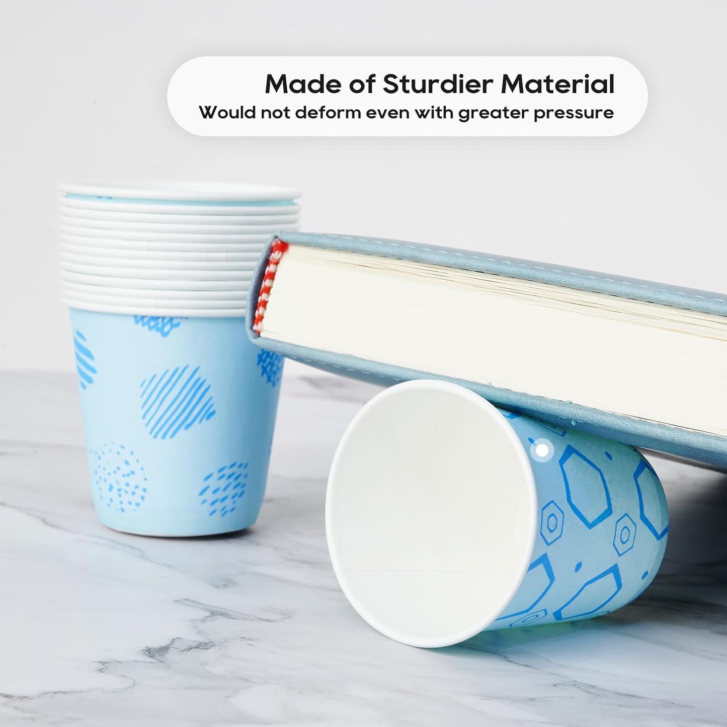 [800Pack] 3 oz Paper Cups, Small Mouthwash Cups, Disposable Bathroom Cups, Paper Cups for Party, Picnic, BBQ, Travel, and Event, Assorted designs