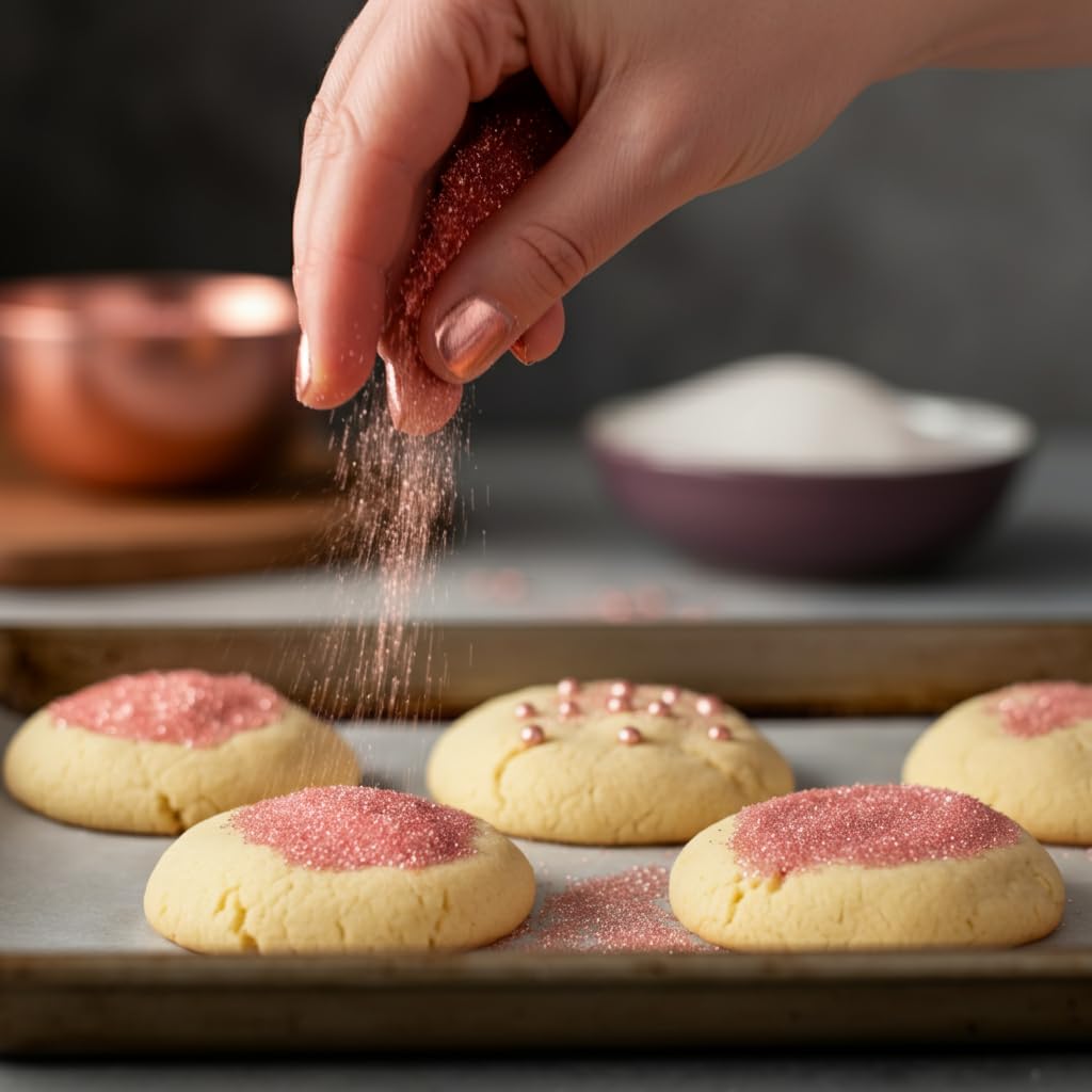 Bakerpan Rose Gold Sanding Sugar for Baking & Cookie Decorating - 5 Ounce Edible Rose Gold Sugar Sprinkles for Cookies, Cakes, Cocktails (Made In USA)