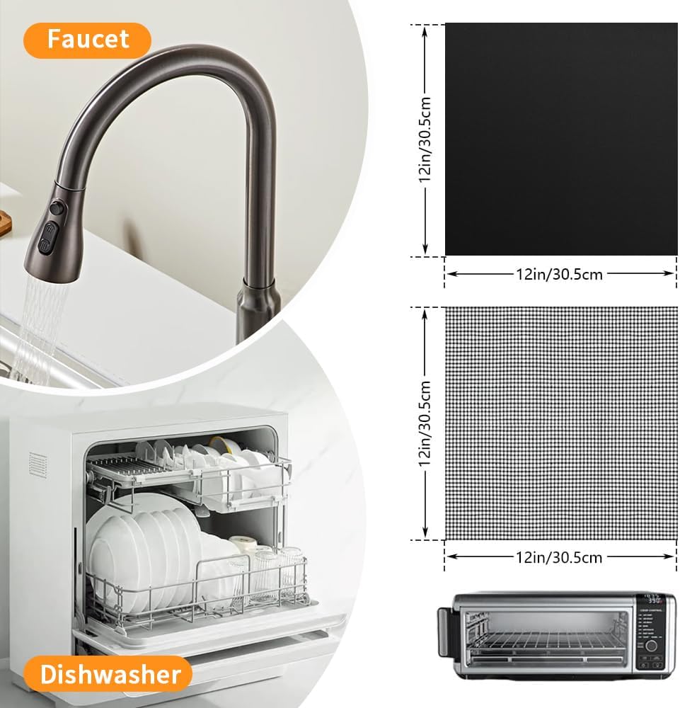 for Ninja Reusable Air Fryer Liners 12x12inch, Oven Liners for Bottom of Toaster Oven, 3x Oven Liner + 3x Mesh Sheets, Heavy Duty Microwave/Grill Baking Mat Pre-Cut Square for SP101/SP201/SP301/SP351