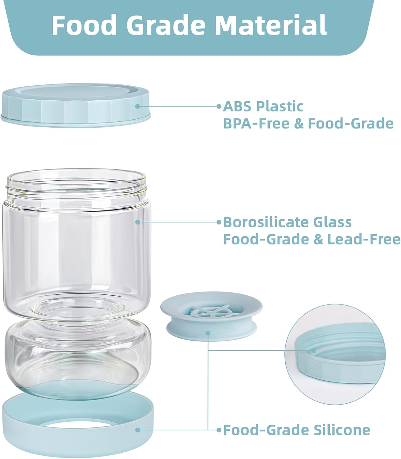 WhiteRhino Glass Pickle Container with Strainer Flip, 51oz Hourglass Pickle Flip Jar, Leakproof Storage, Separates Juice for Olives, Onions, Gherkins