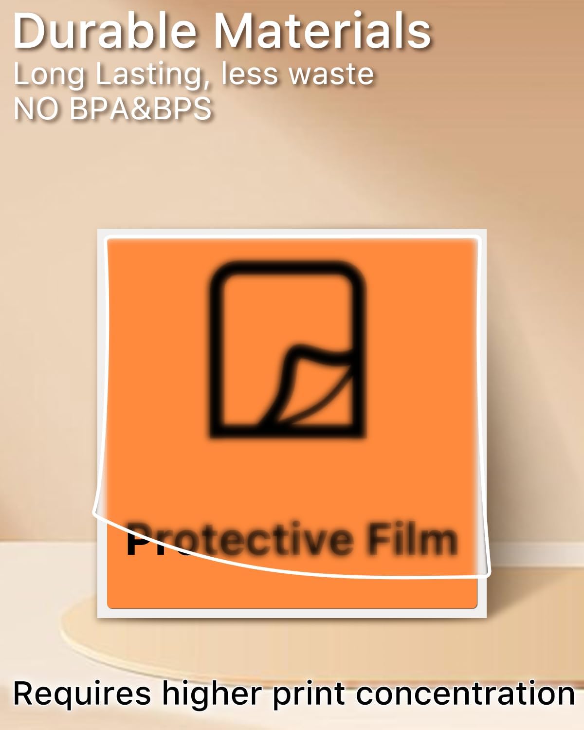 iEager Orange Square Thermal Label Stickers, 3" x 3" Self-Adhesive Square Direct Thermal Labels with Perforation Line, 500 Sheets/Roll