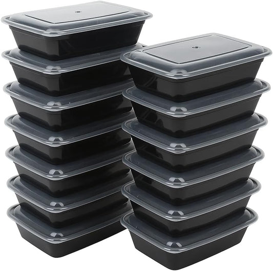 Ruthy's Outlet Meal Prep Containers W/Lids -Square Food Storage – BPA-Free| Stackable | Microwave | Freezer & Dishwasher Safe | Reusable Lunch Bento Box Portion Control & Planning (15 Pack, 32 oz)