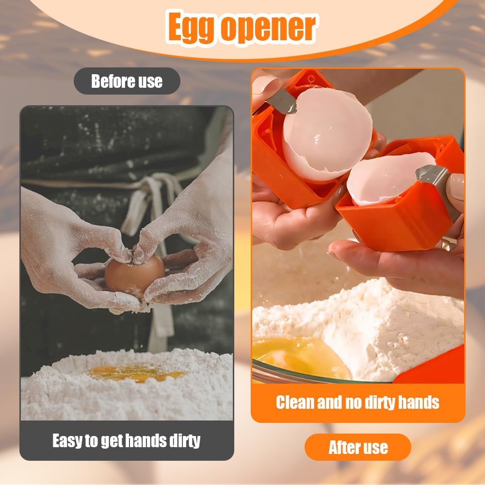 Stainless Egg Shell Opener, 2025 Upgraded Egg Shell Cutter Egg Shell Separator for Raw Eggs Gadgets, Quickly Cutting Off Cooked Eggs, Home Use Multifunctional Egg Cutter for Hard Boiled Eggs (2)