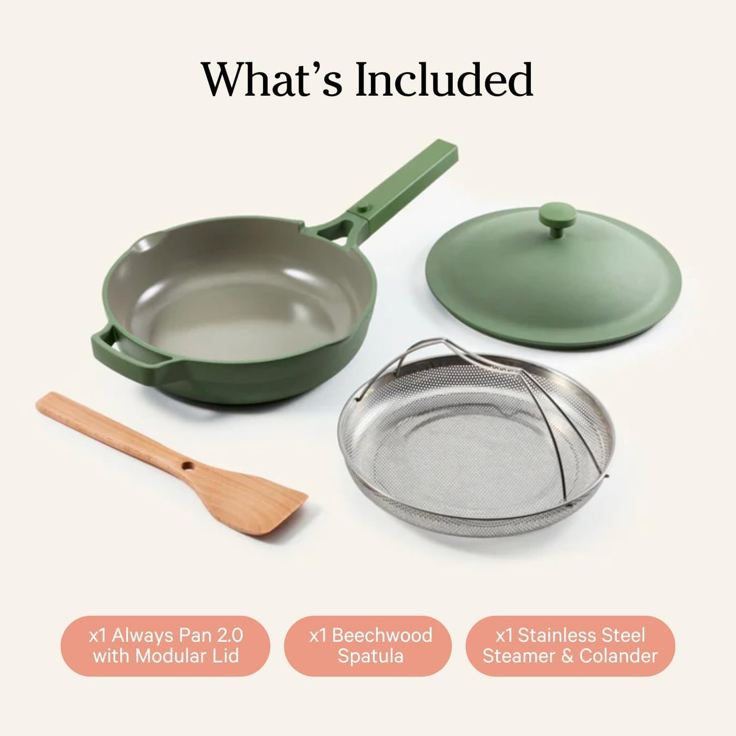 Our Place Always Pan 2.0-10.5” (2.6 Qt) Nonstick, Toxin-Free Ceramic Cookware | Patented 10-in-1 Aluminum Frying & Sauté Pan | Safe for Oven, Induction & All Cooktops up to 450°F | Sage