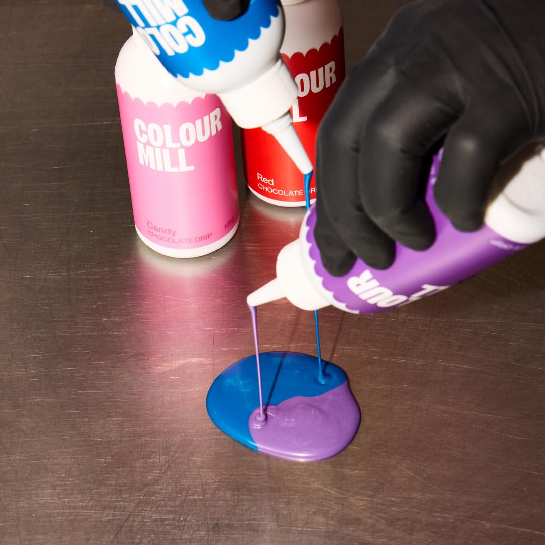 Colour Mill Chocolate Drip Easy-Melt Drizzle for Desserts, 125 Grams Purple