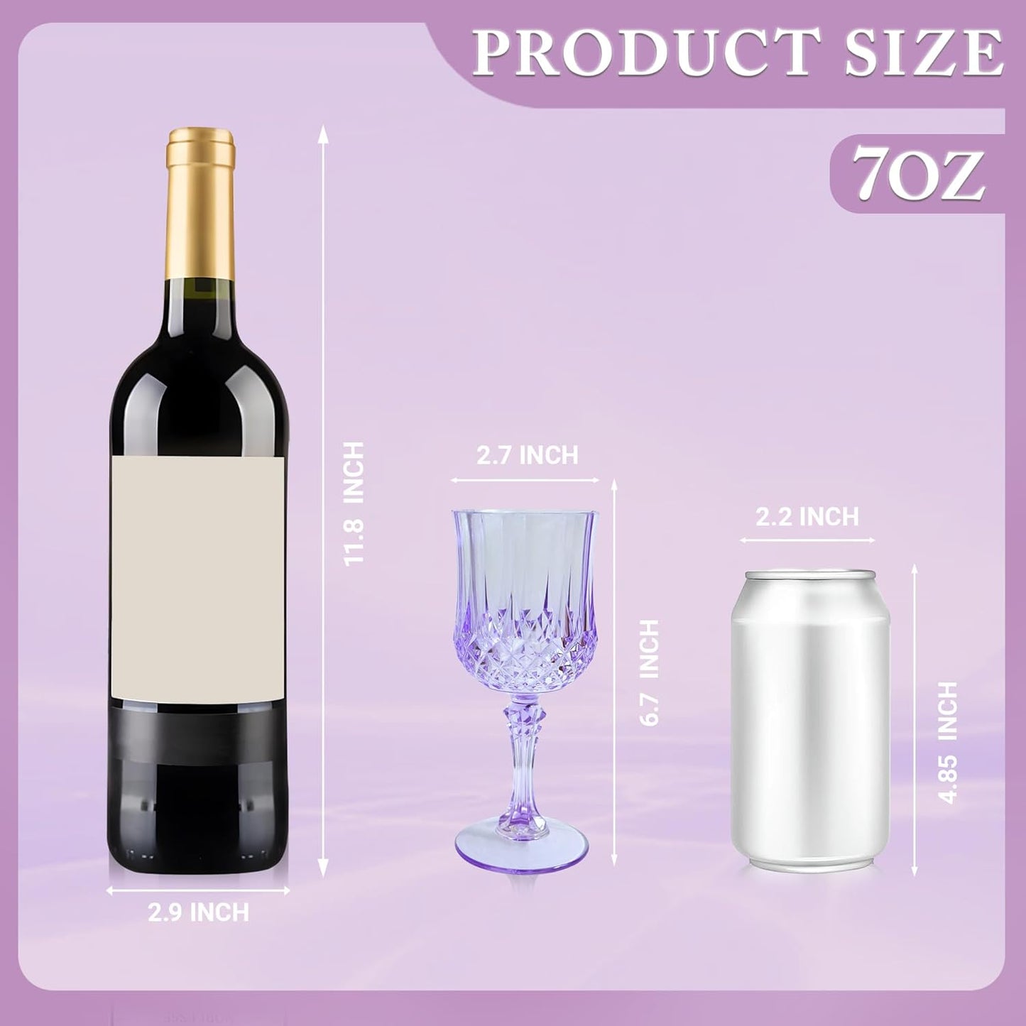 12-Piece Vintage Style Plastic Wine Goblets - Elegant Purple Glassware for Weddings and Events
