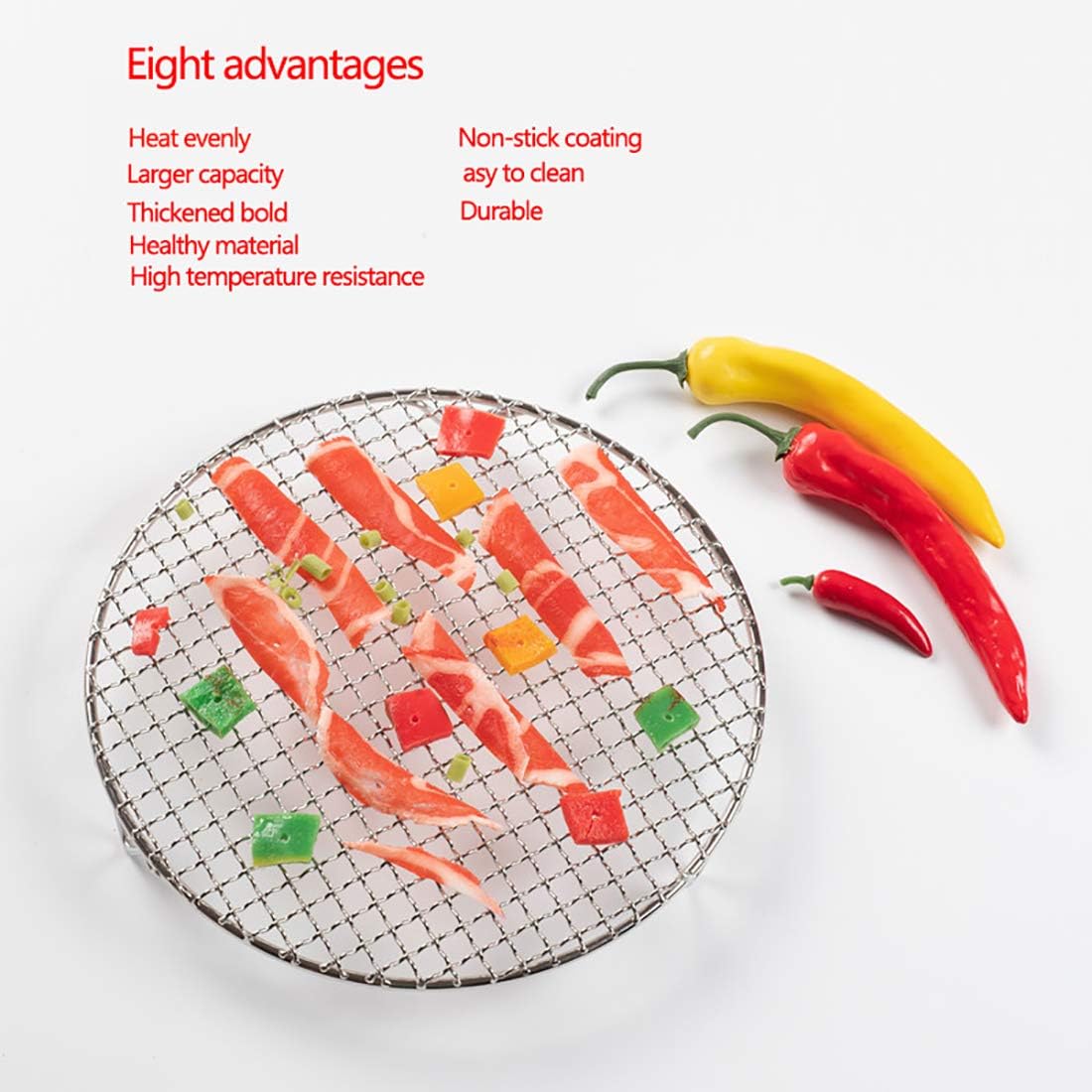 11" Round Cooling Rack Baking 304 Stainless Steel Versatile Steaming Grilling Fit Air Fryer,Cake Pan, Oven