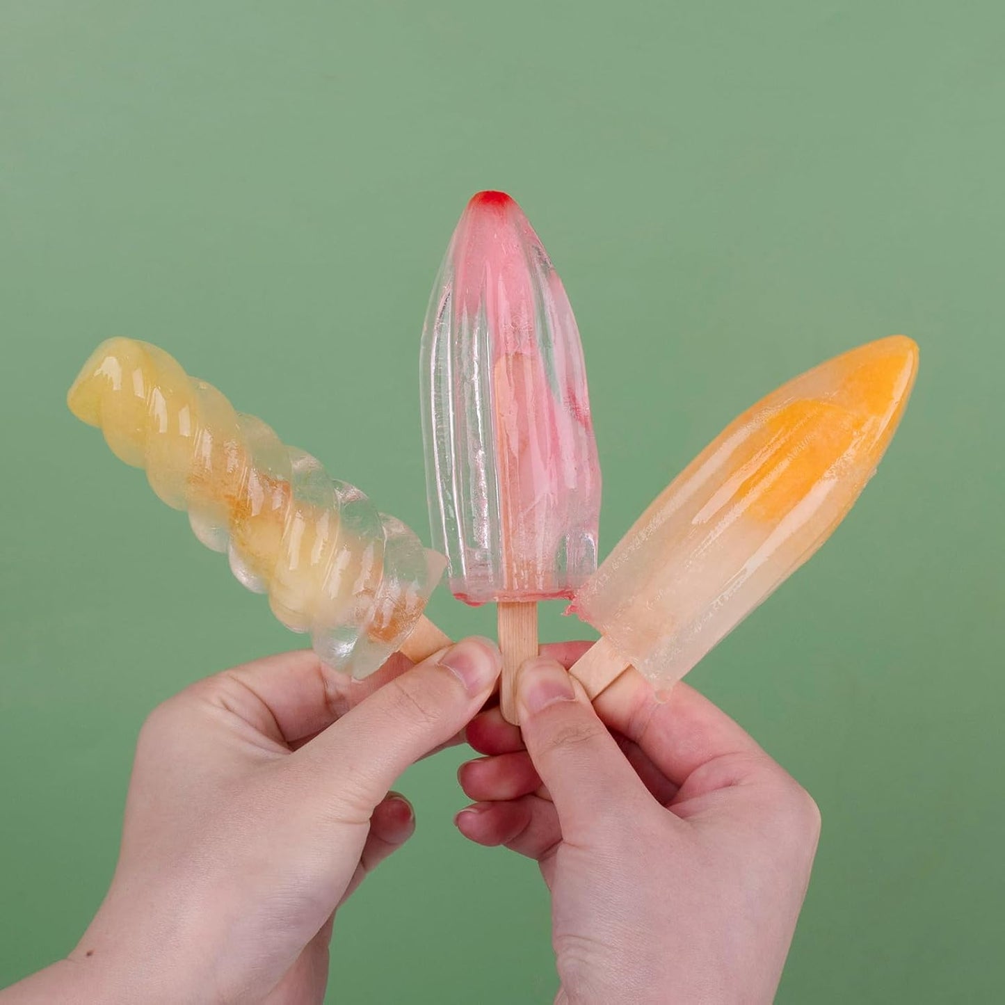 2Pack Silicone Popsicle Molds 6-Cavity Classic Cone & Spiral Design for Homemade Frozen Treats, Food-Grade Silicone Easy-Release & Reusable Ice Cream Maker for Kids & Adults