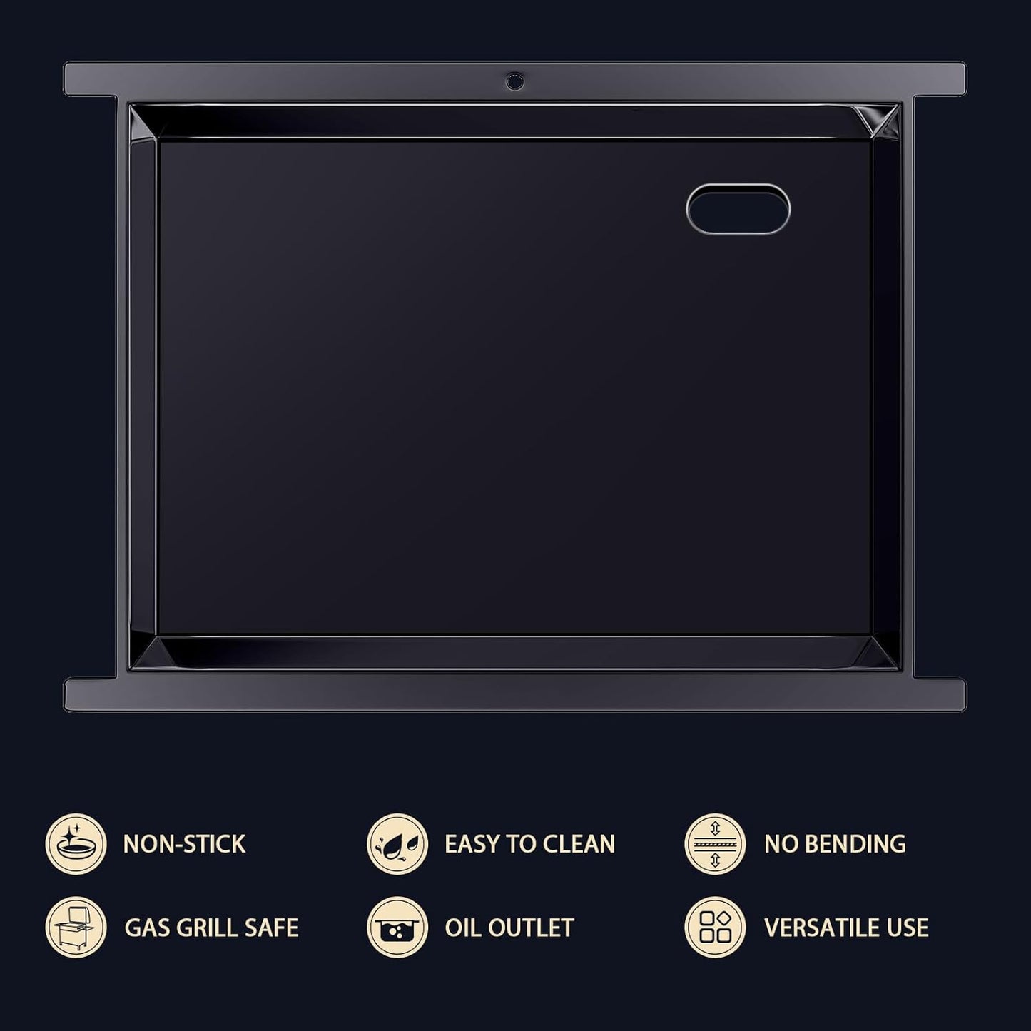 Utheer Nano-Ceramic Full Griddle for Ninja FlexFlame PG300,Professional-Grade Nonstick Full-Size Griddle Plate with Grease Drain,Rust-Resistant,BBQ Breakfast & Camping,Fit Ninja FlexFlame XSKFULGRIDLE