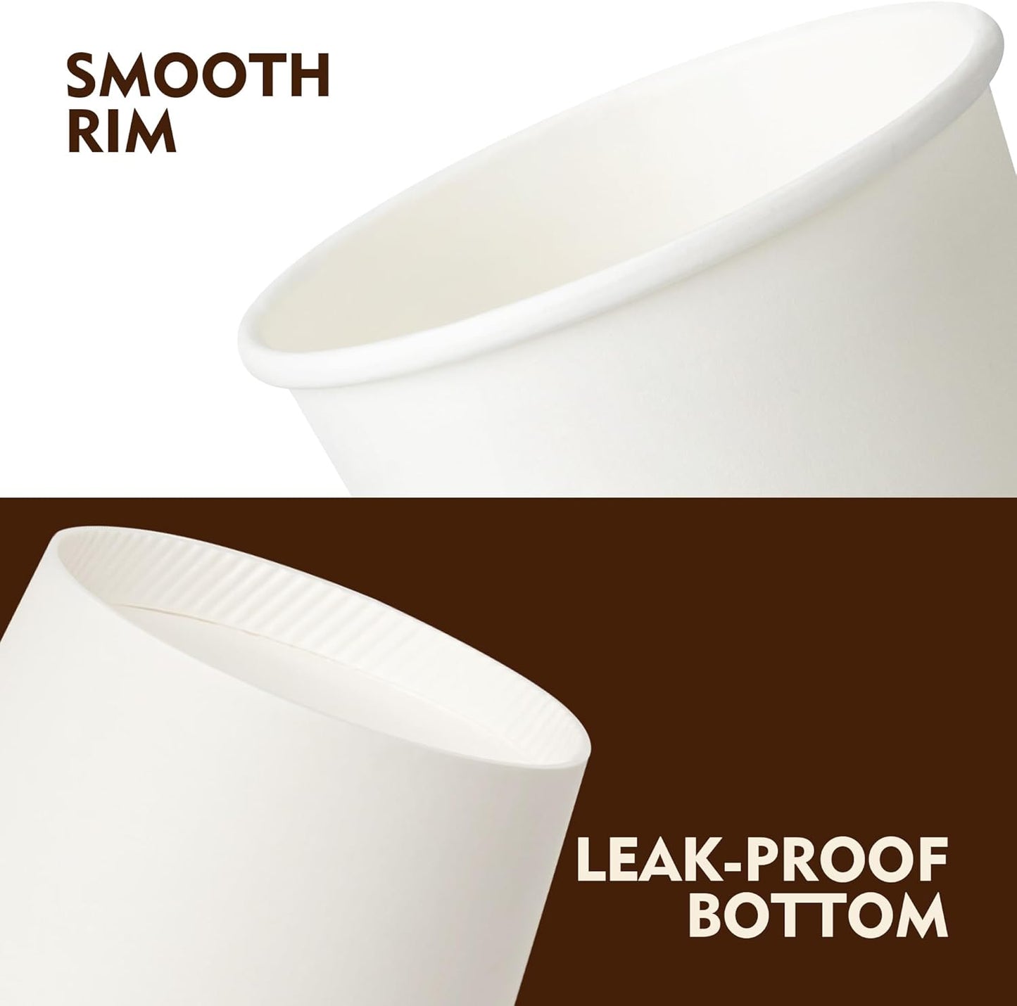 YEEHAW 16 oz 200 Pack Disposable Paper Coffee Cups, Bulk White Hot to Go Cups for Hot Coffee, Hot Liquid, Chocolate, Juice, Hot Beverage Drinkings, Ideal for Cafes, Bistros, Office and Family