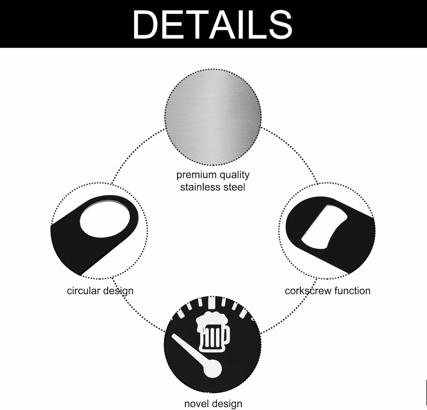 I Need Beer Stainless Steel Bottle Opener Beer Fuel Design Lnspirational Black Flat Beer Bottle Opener Keychain for Home Kitchen Bar Restaurant Party Birthday Gift