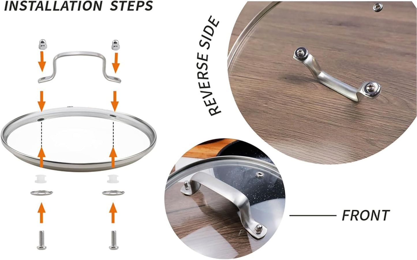 Antrader Tempered Glass Lid,10" Glass Covers for Pots,Pans and Skillets,1Set,Clear