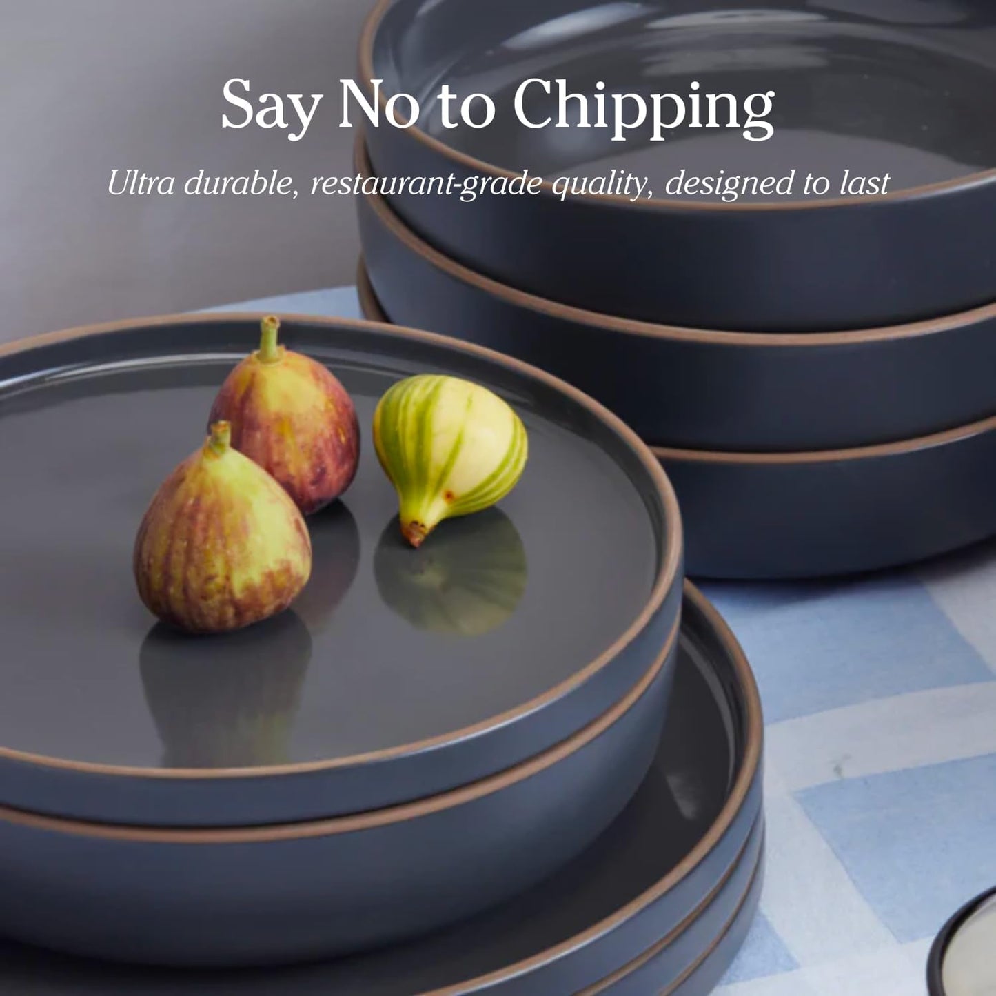 Our Place Dinner Bowls - Set of Four 8.5" Handcrafted Ceramic Pasta Bowls | Deep Plate Bowl Hybrid for Salads, Rice & More | Chip-Resistant, Restaurant-Grade, Stackable, Modular Design | Spice