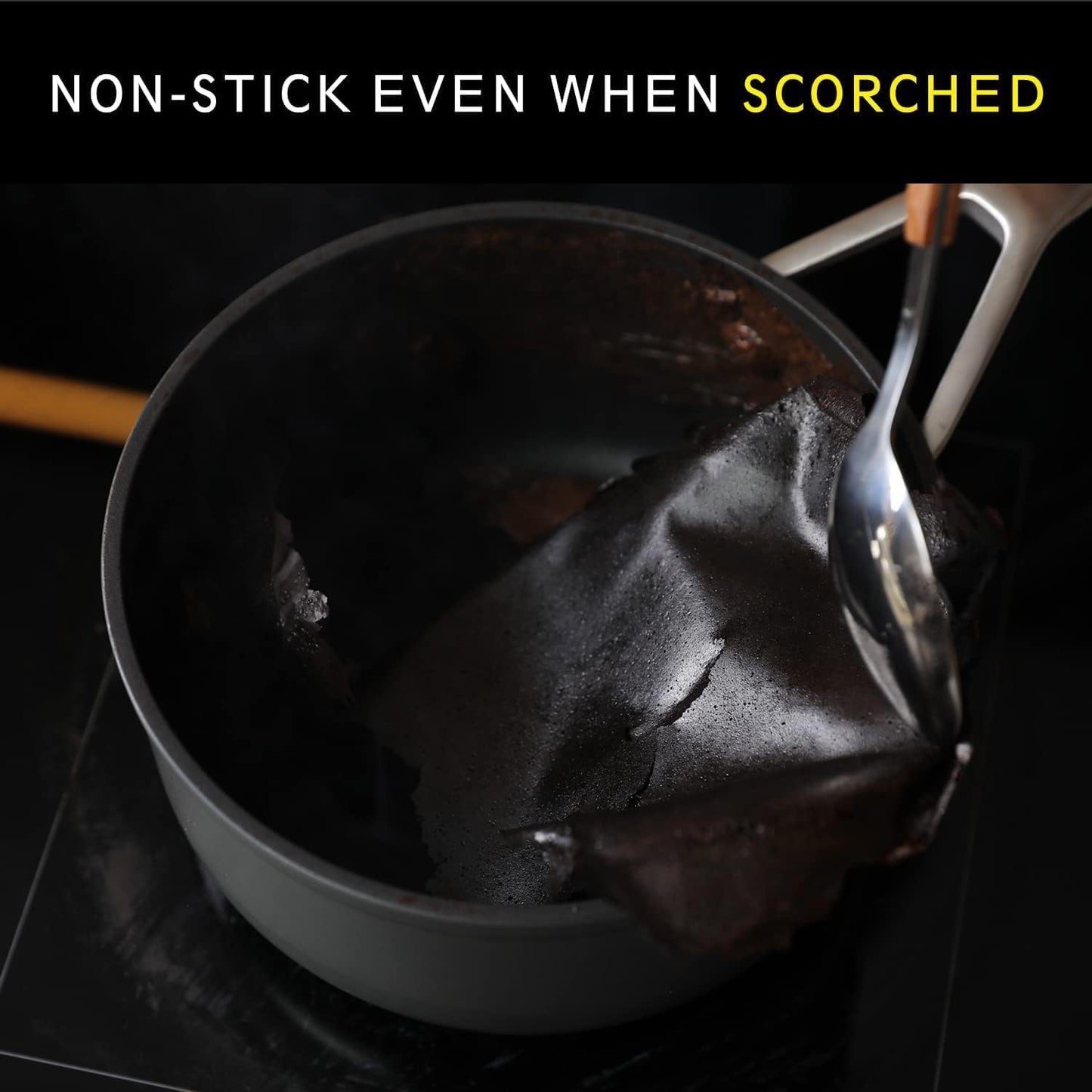 MSMK 2.5 Quart Sauce Pan with lid, Stay-Cool Handle, Burnt also Nonstick, Scratch-resistant, Induction Cooking Pot