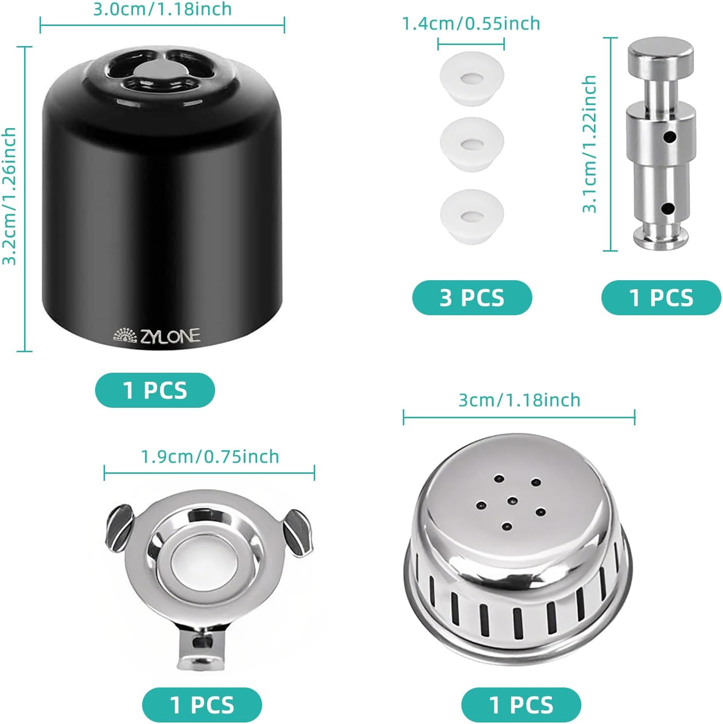 Steam Release Handle, Original Float Valve Replacement Parts with 3 Silicone Caps for Instant Pot Ultra 3, 6, 8 Qt，Instant Pot Duo/Duo Plus 3, 5, 6 Qt by ZYLONE