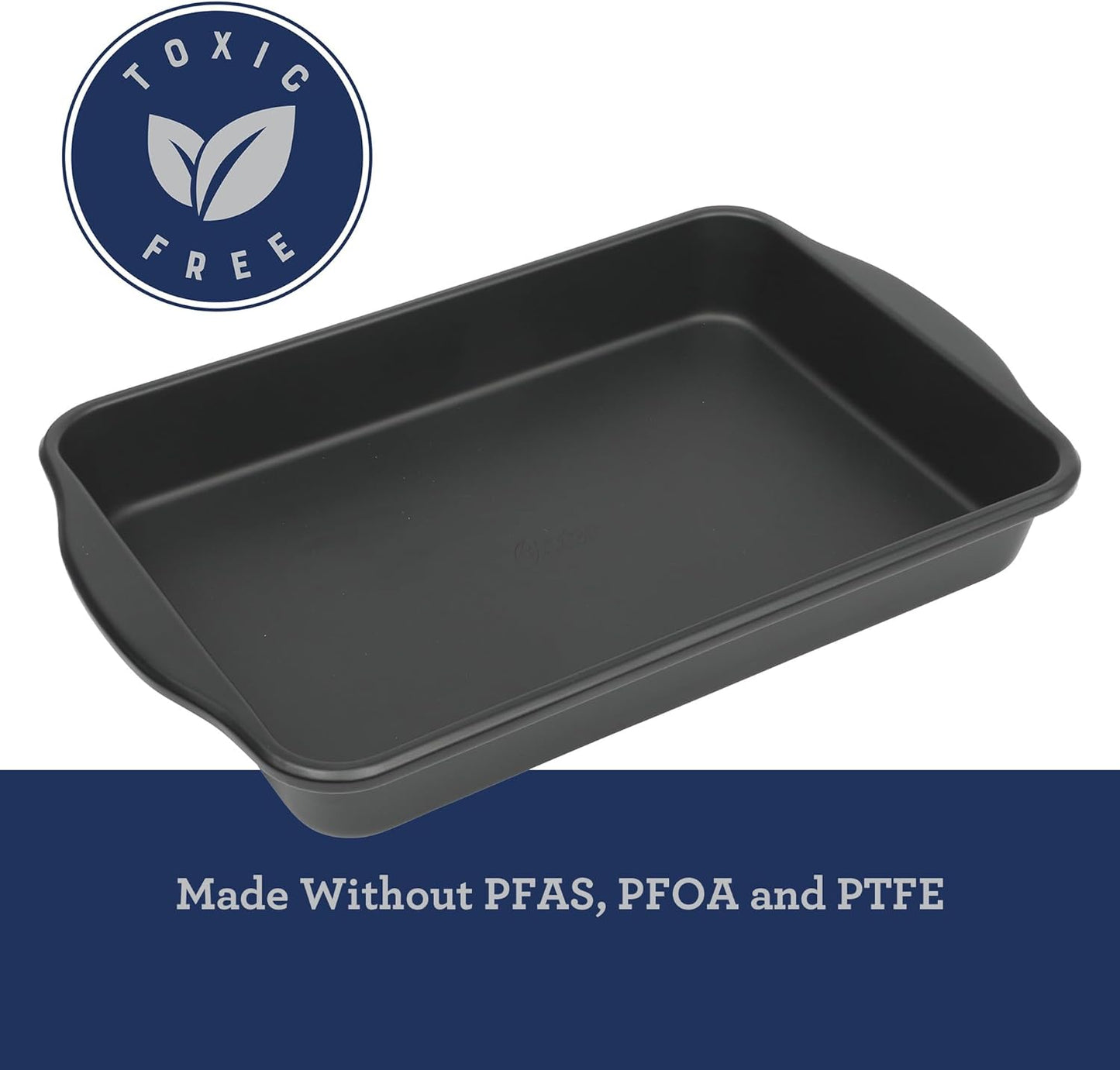 Oster Teston 13 x 9 Inch Rectangular Nonstick Carbon Steel Cake/Baking Pan - Matte Black